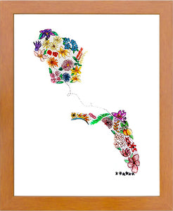 Custom Floral State to State Print
