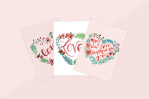 Love Grow Heart Wreath Valentine's Card