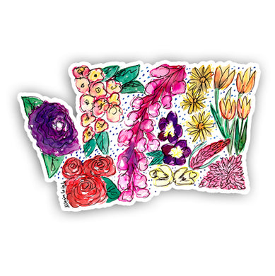 Floral State Sticker - Washington