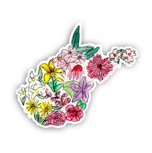 Floral State Sticker - West Virginia