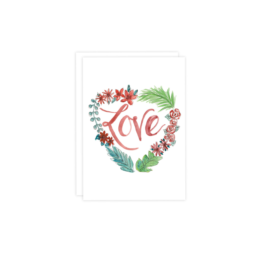 Love Heart Wreath Valentine's Card